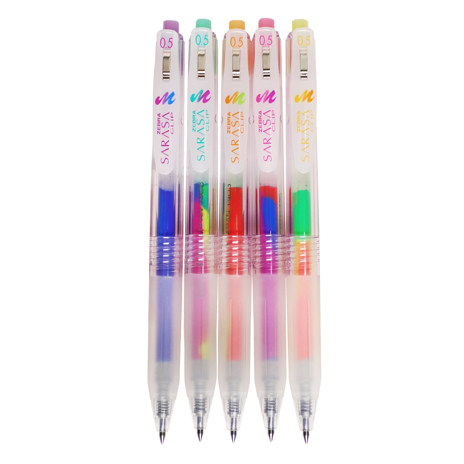 Ручка гелевая ZEBRA Sarasa автоматическая 5цветов 1154854 - фото 2