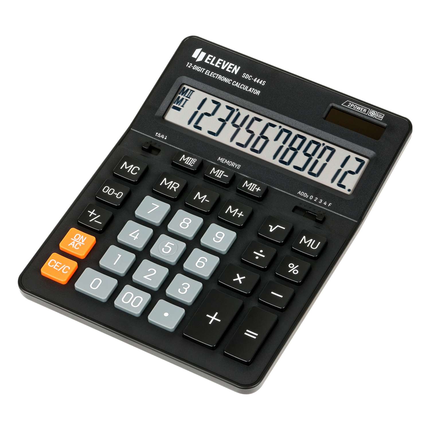 Калькулятор Eleven SDC-444S 12 разрядов двойное питание 155*205*36мм черный - фото 1