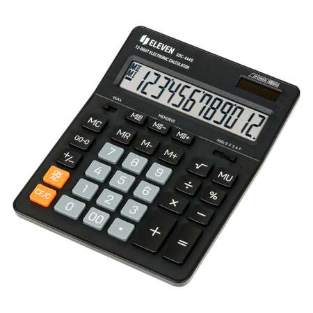 Калькулятор Eleven SDC-444S 12 разрядов двойное питание 155*205*36мм черный