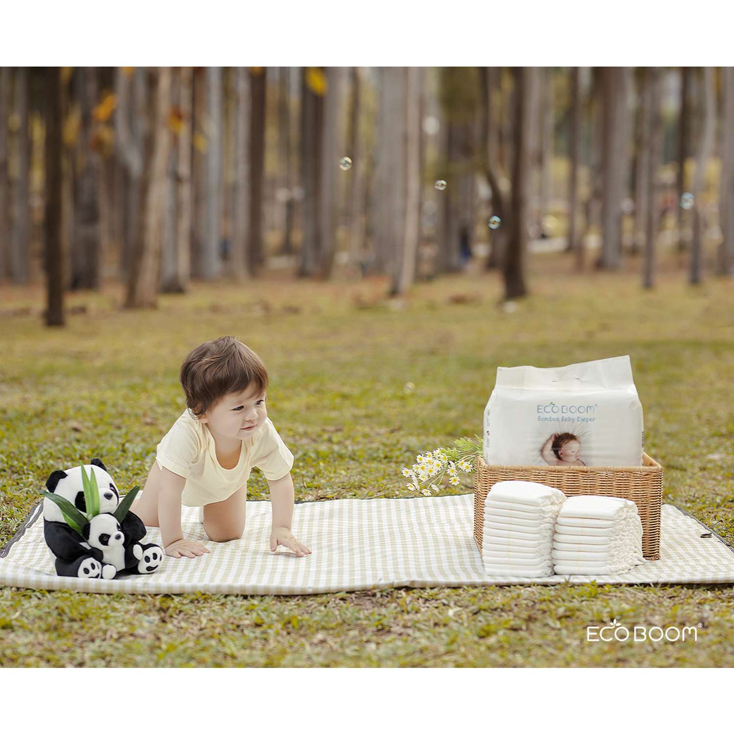 Бамбуковые подгузники детские ECO BOOM размер 5/XL для детей весом 12 кг. и более 28 шт - фото 9