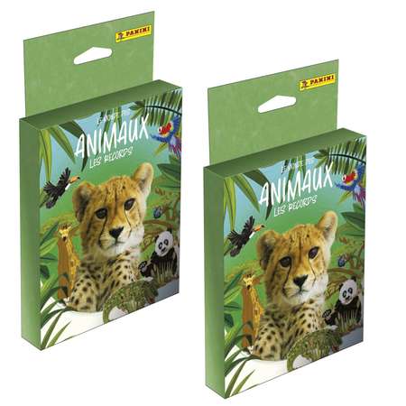 Набор коллекционных наклеек Panini Мир животных Рекорды Animali 2023 10 пакетиков в экоблистере