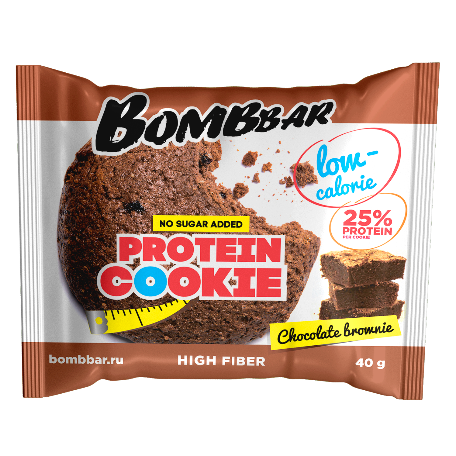 Печенье Bombbar со вкусом Шоколадный брауни 40г - фото 1
