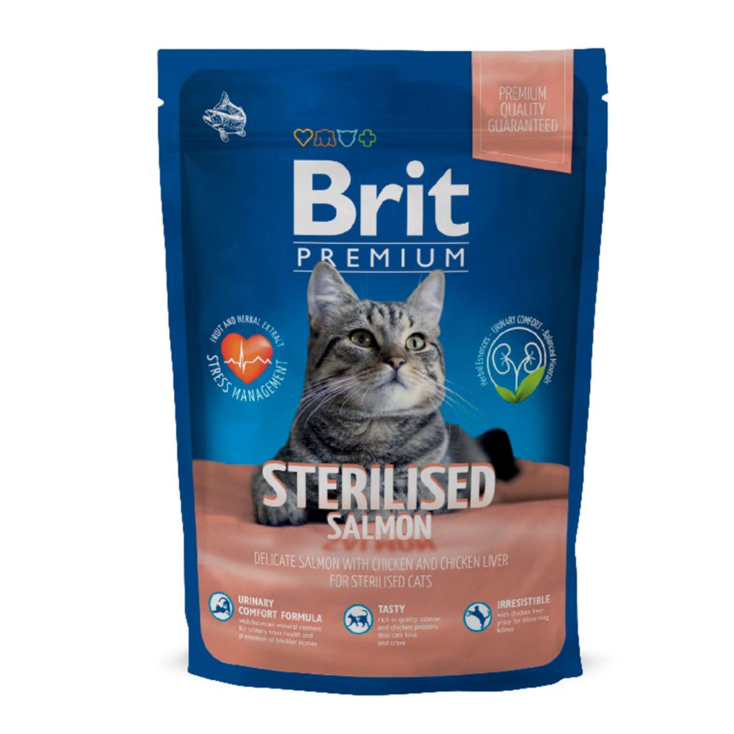 Корм для кошек Brit 800г Premium для стерилизованных лосось - фото 1