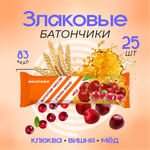 Злаковые батончики MUST HAVE 25 шт. Клюква вишня и мед