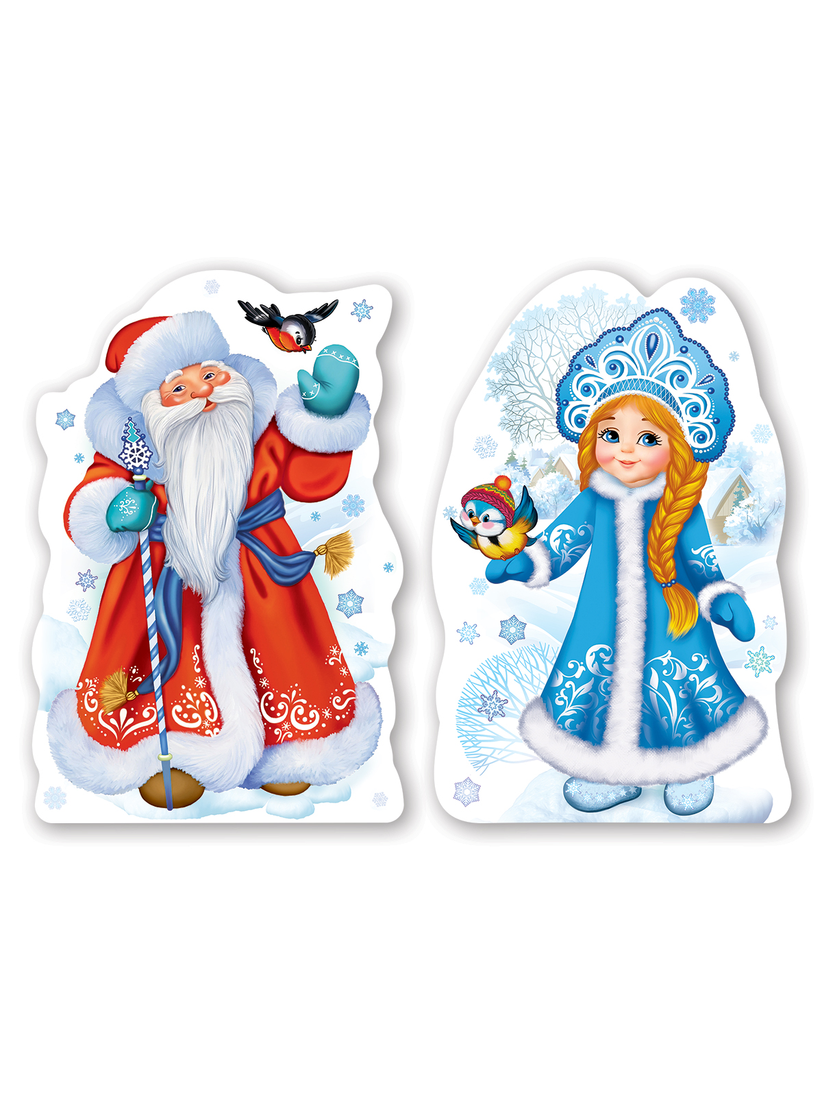 Плакаты Праздник новогодний дед мороз и снегурочка - фото 1