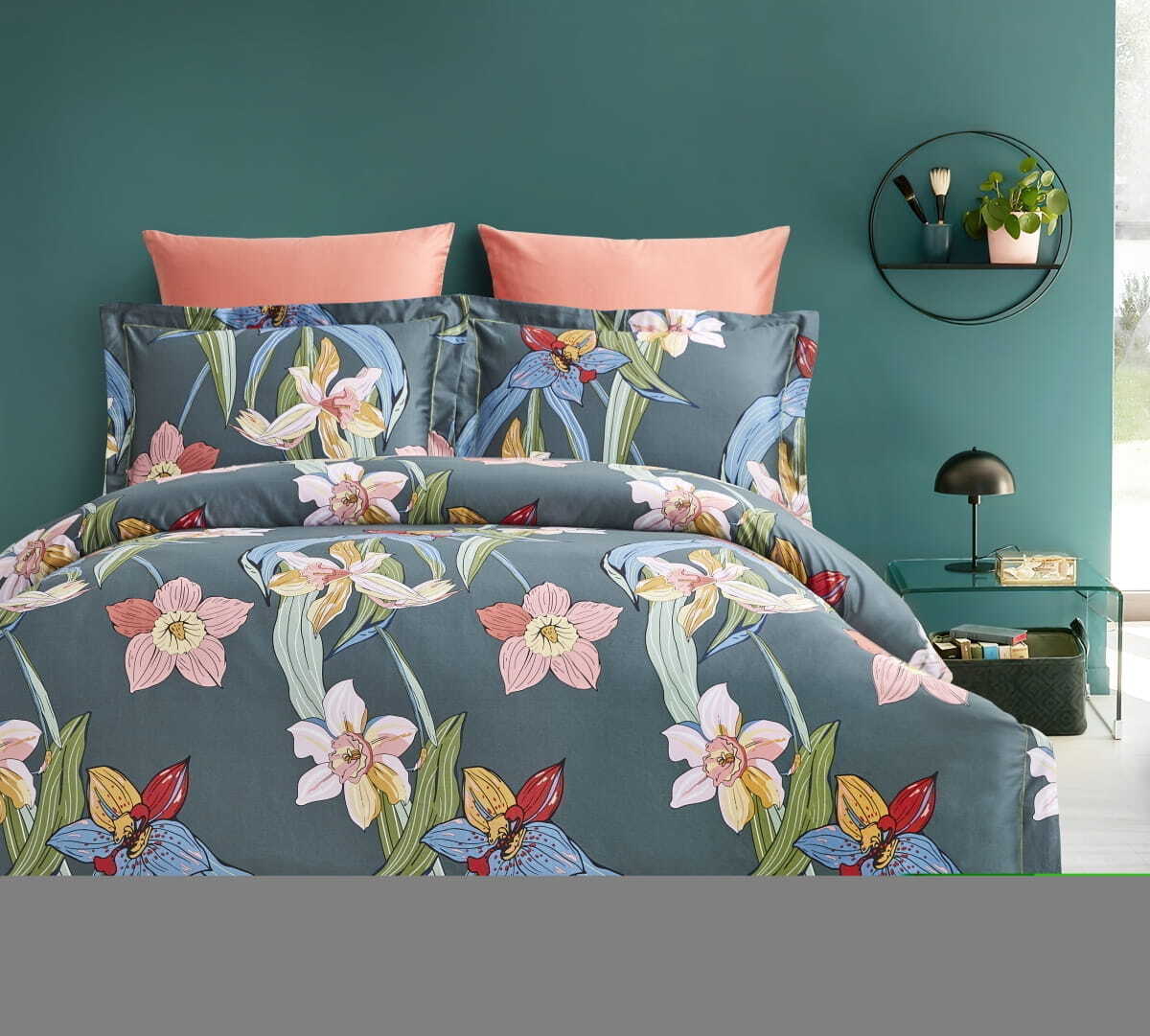 Постельное белье Arya Home Collection 2 спальное Exclusive Евро 200X220  Evergreen Темнo-голубой синий купить по цене 9388 ₽ в интернет-магазине  Детский мир