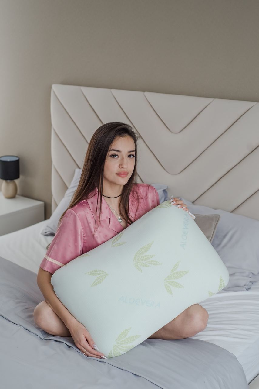 Анатомическая подушка Asvetida Aloe 50*70c эффектом памяти Memory Foam - фото 4