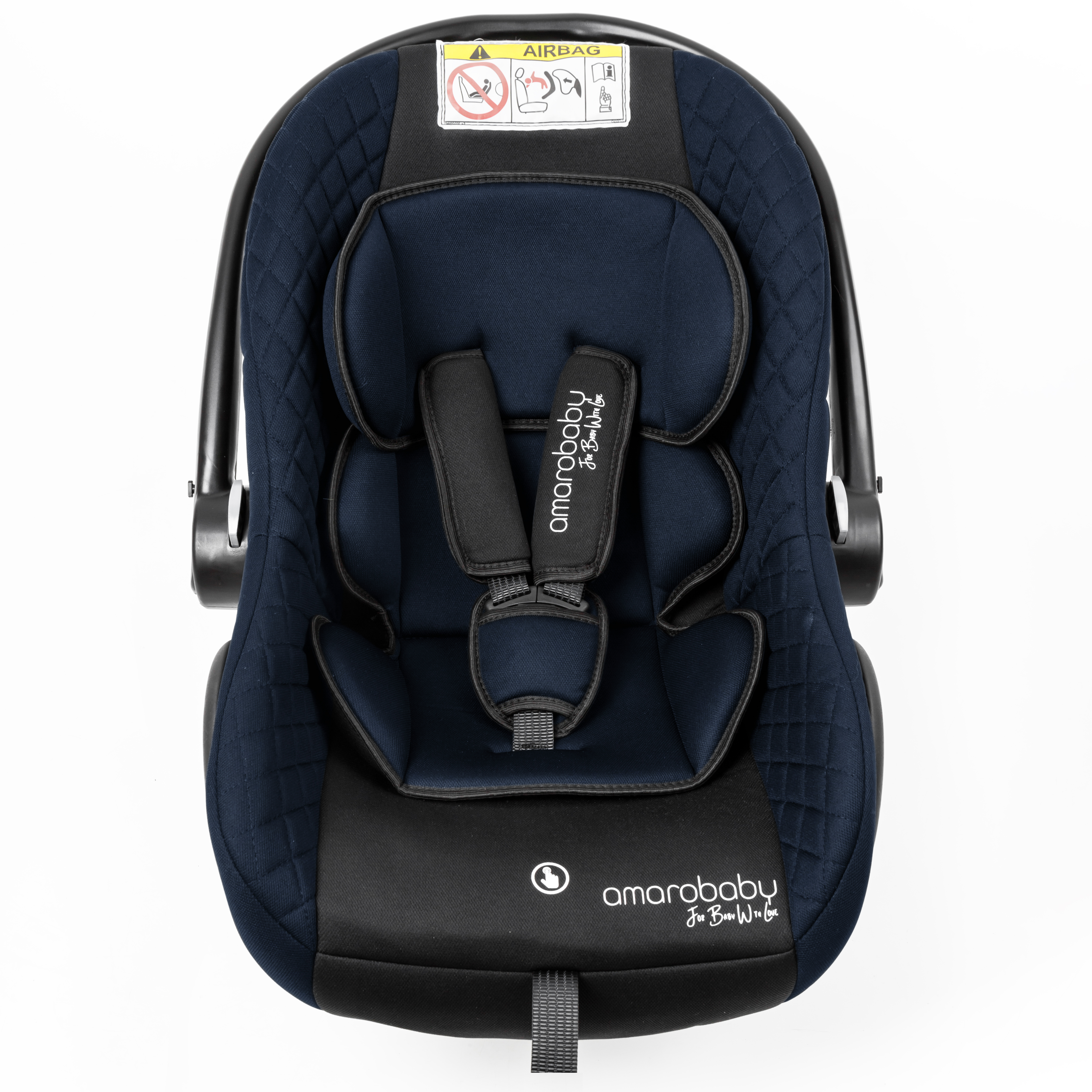 Автокресло детское Amarobaby Baby comfort группа 0+ Синий-Чёрный - фото 13