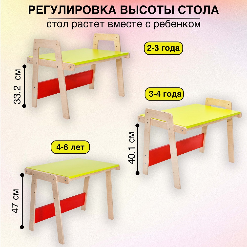 Стол детский растущий Алатойс деревянный купить по цене 3535 ₽ в  интернет-магазине Детский мир