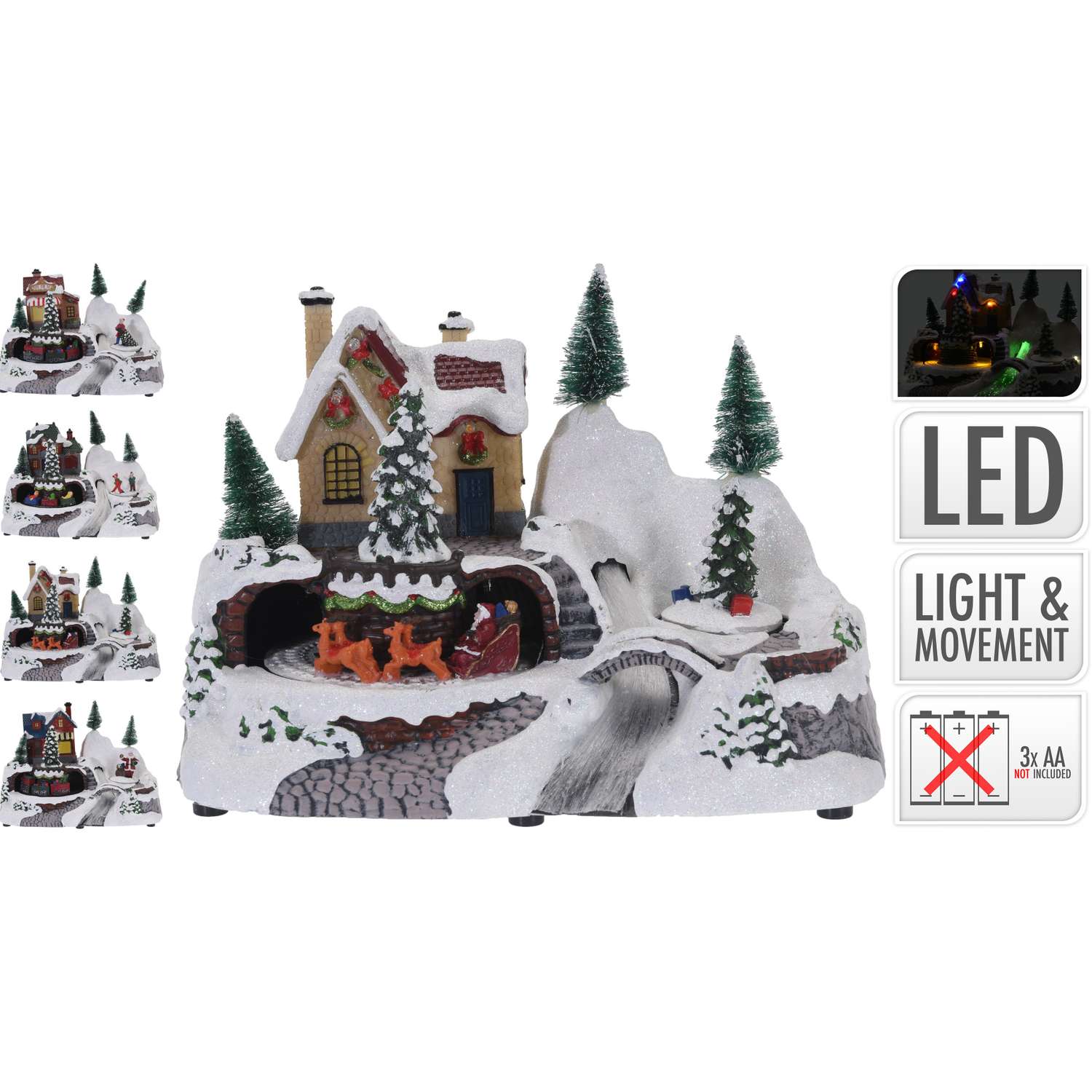 Декоррация KOOPMAN Рождественский домик с подсветкой 24*15.7*17см в ассортименте ACD003024 - фото 3