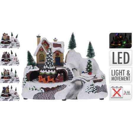 Декоррация KOOPMAN Рождественский домик с подсветкой 24*15.7*17см в ассортименте ACD003024