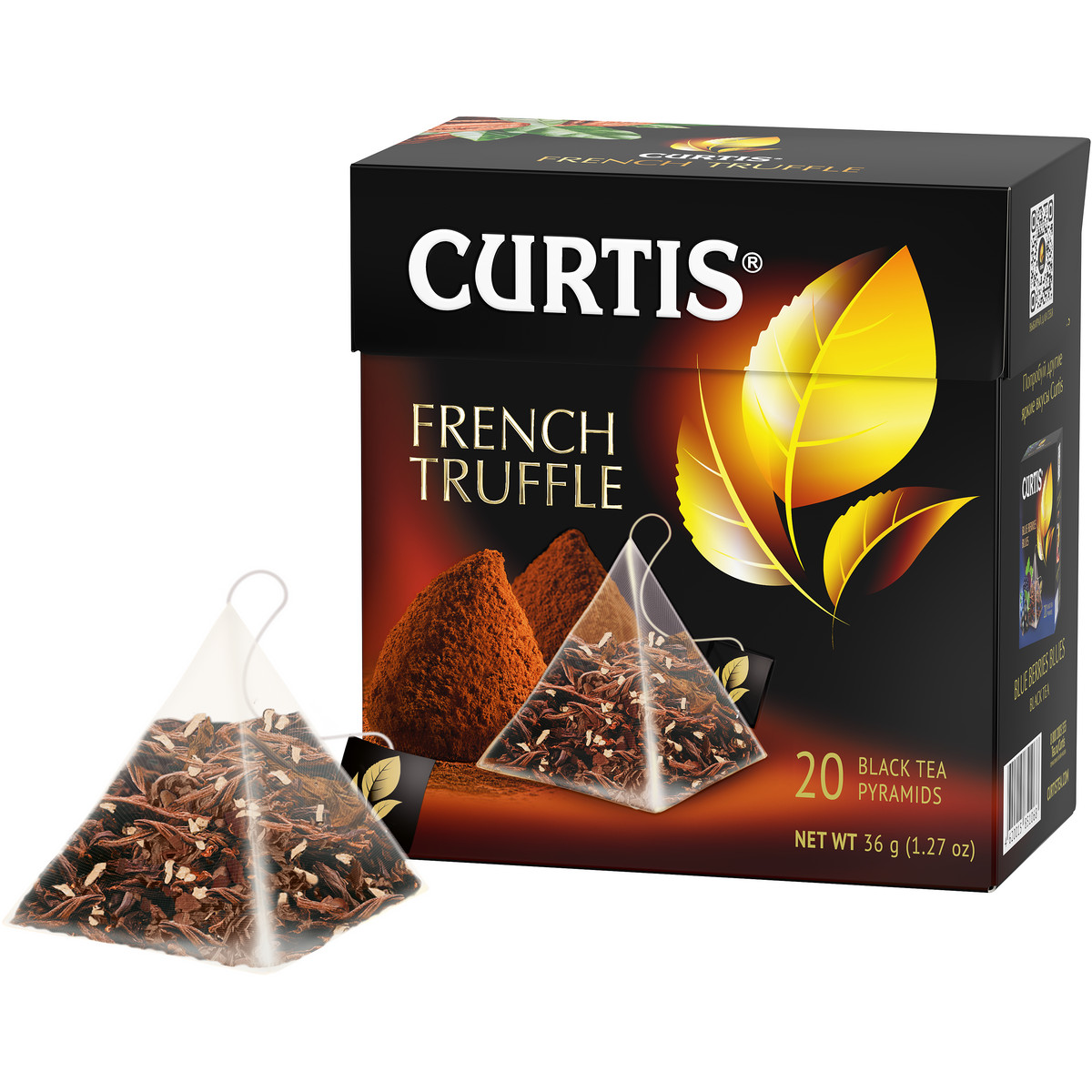 Чай черный Curtis French Truffle 20 пирамидок со вкусом нежного шоколадного трюфеля и кусочками кокоса - фото 3