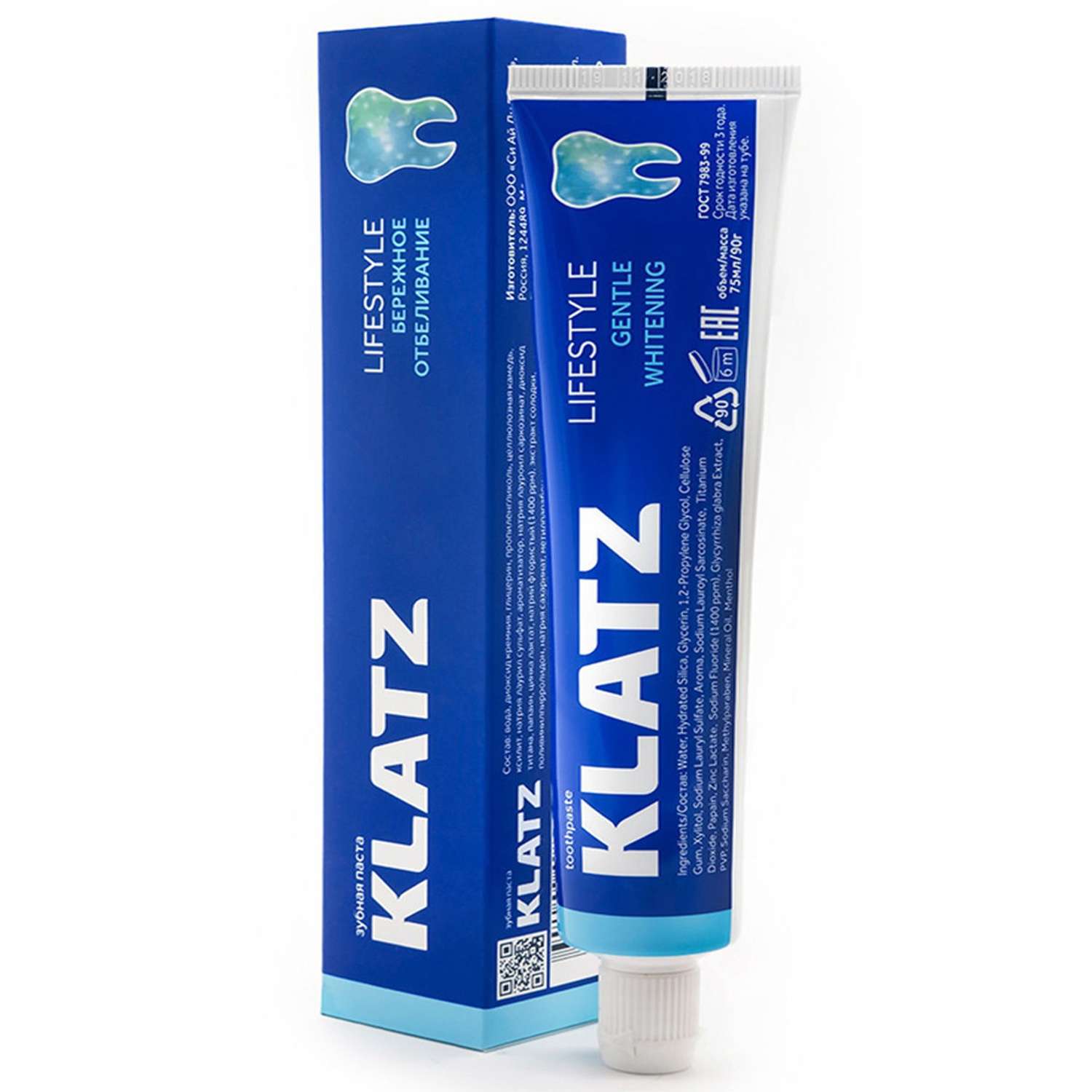 Зубная паста KLATZ LIFESTYLE Бережное отбеливание 75 мл - фото 1