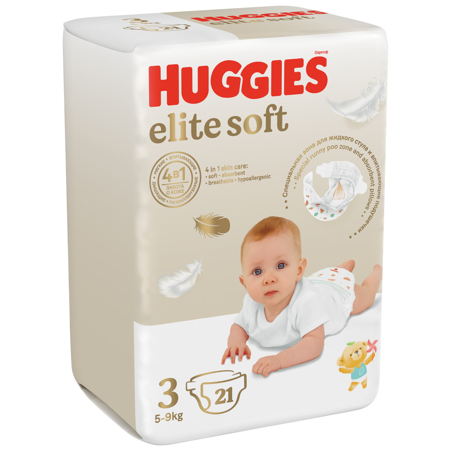 Подгузники Huggies Elite Soft 3 5-9кг 21шт - фото 2