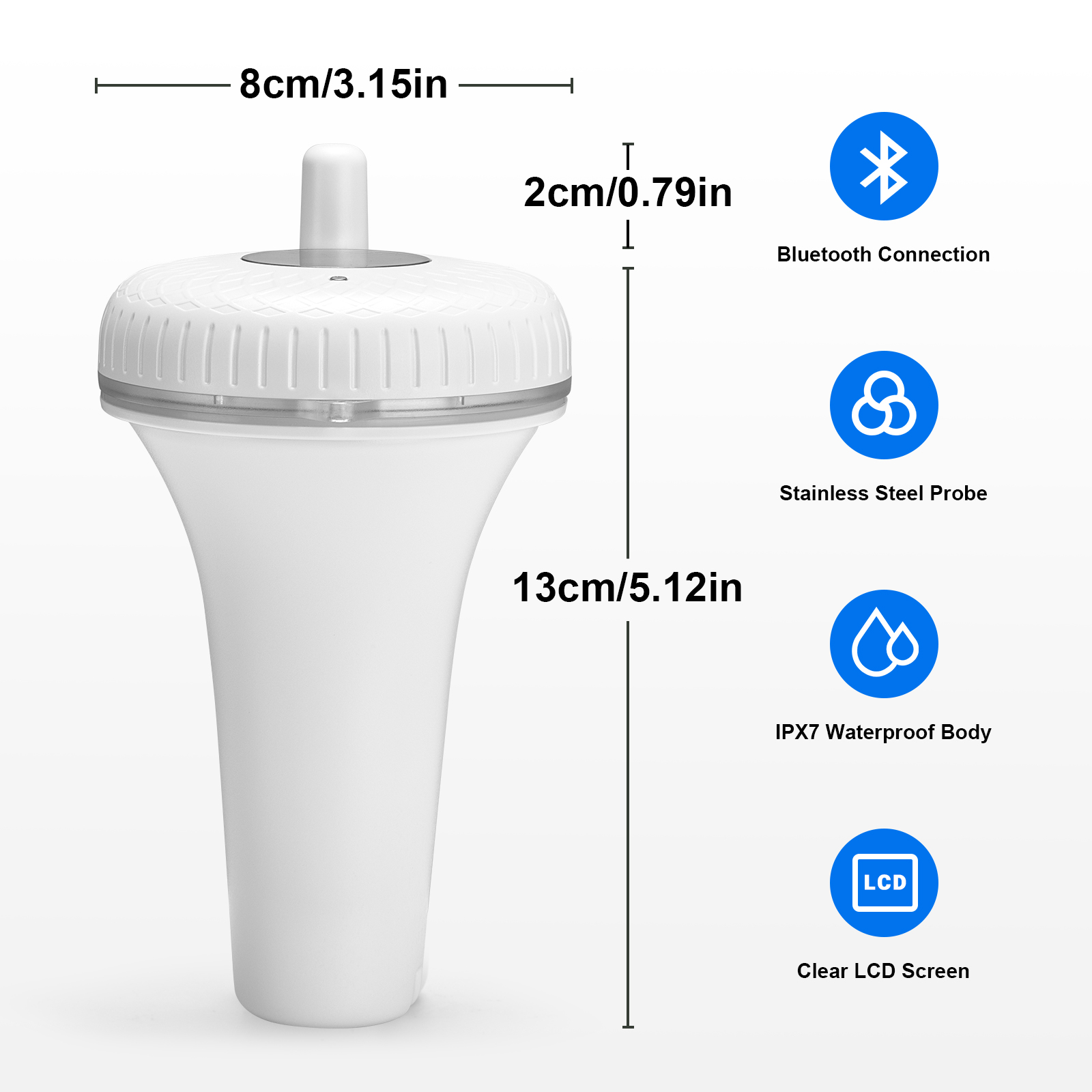 Термометр для ванн и бассейнов INKBIRD Bluetooth IBS-P01B - фото 2