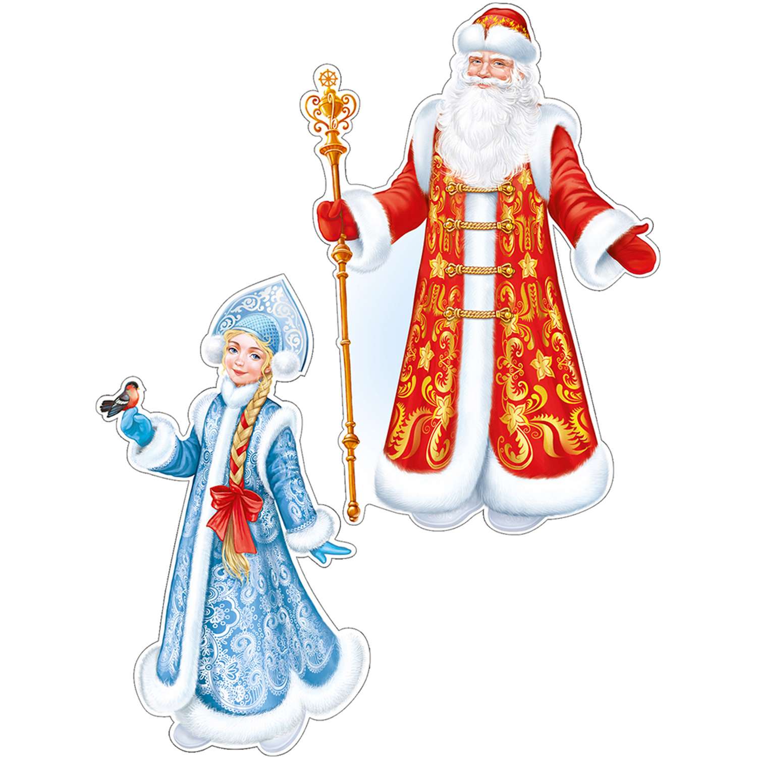 Плакат Империя поздравлений Снегурочка и Дед Мороз 2 шт - фото 1