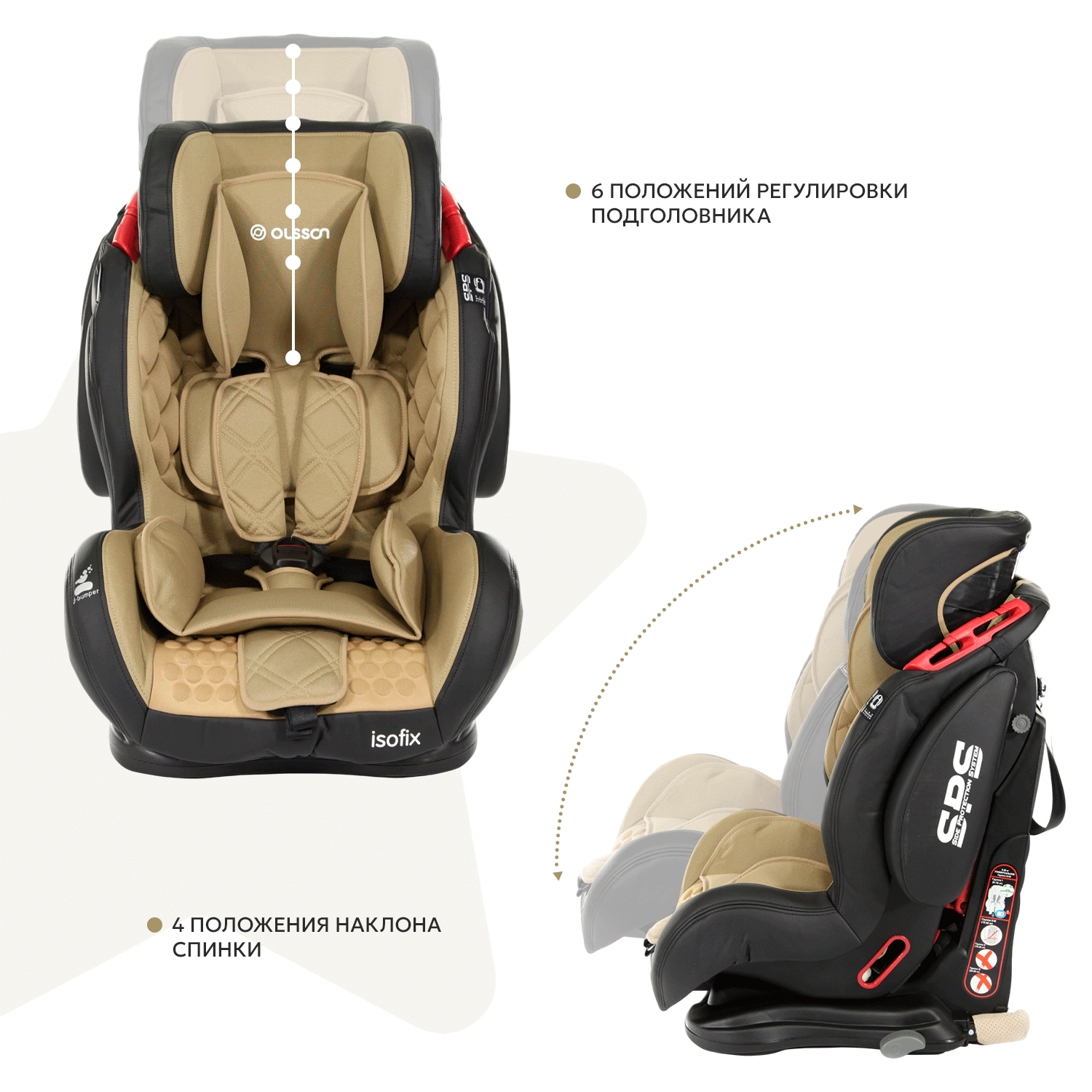 Автокресло Olsson VoyagerFix Brown Isofix 1/2/3 (9-36 кг) - фото 2