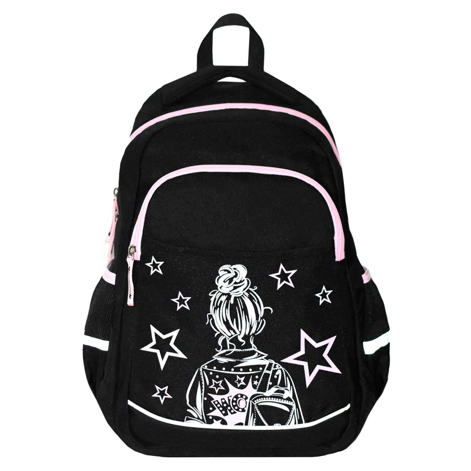 Рюкзак Феникс черный Девочка с рюкзаком 29х43х14.5 см - фото 2