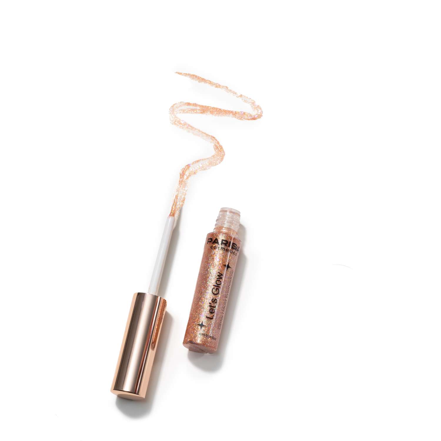 Тени жидкие для век с глиттером Parisa Cosmetics Lets Glow тон 05 bronze EL-101 - фото 3