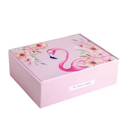 Подарочная коробка Дарите Счастье складная «Фламинго»