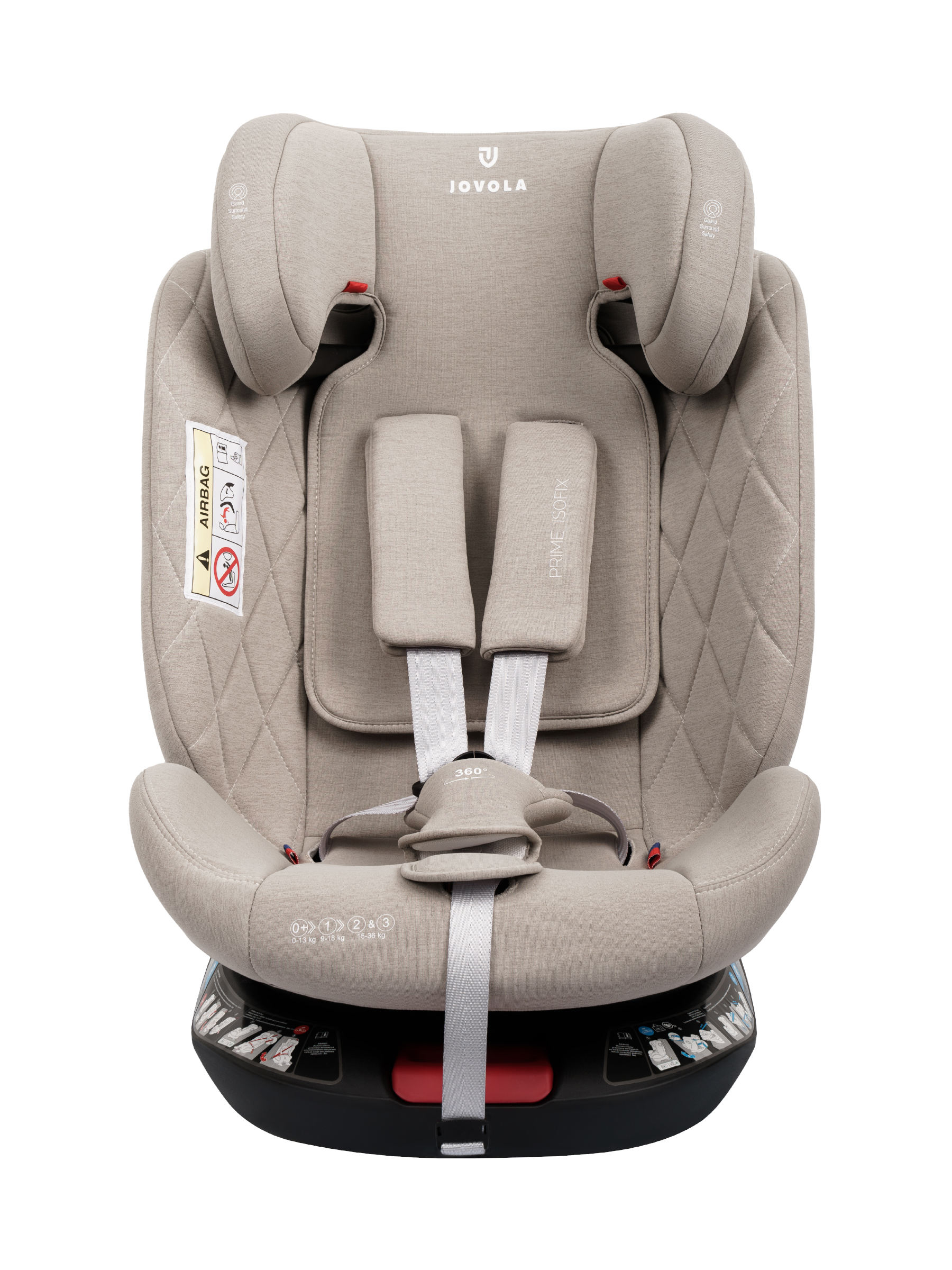 Автокресло JOVOLA Prime Isofix бежевый Isofix 0+/1/2/3 (0-36 кг) - фото 19