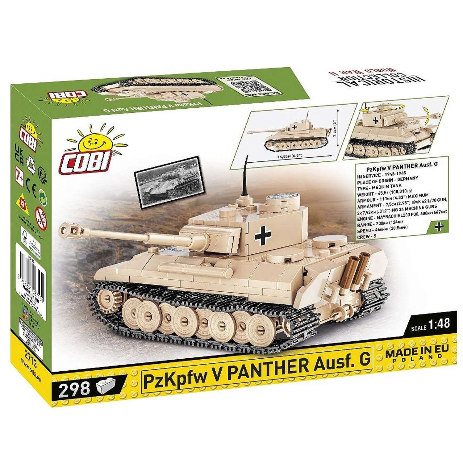 Конструктор COBI Немецкий танк Пантера PzKpfw V Panther Ausf G 298 деталей - фото 2