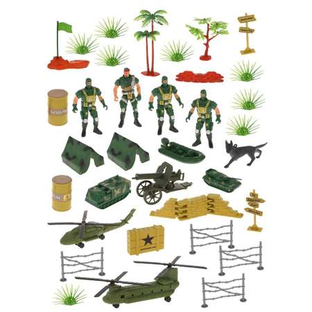 Игровой набор Военный Наша Игрушка солдатики вертолет всего 37 предметов