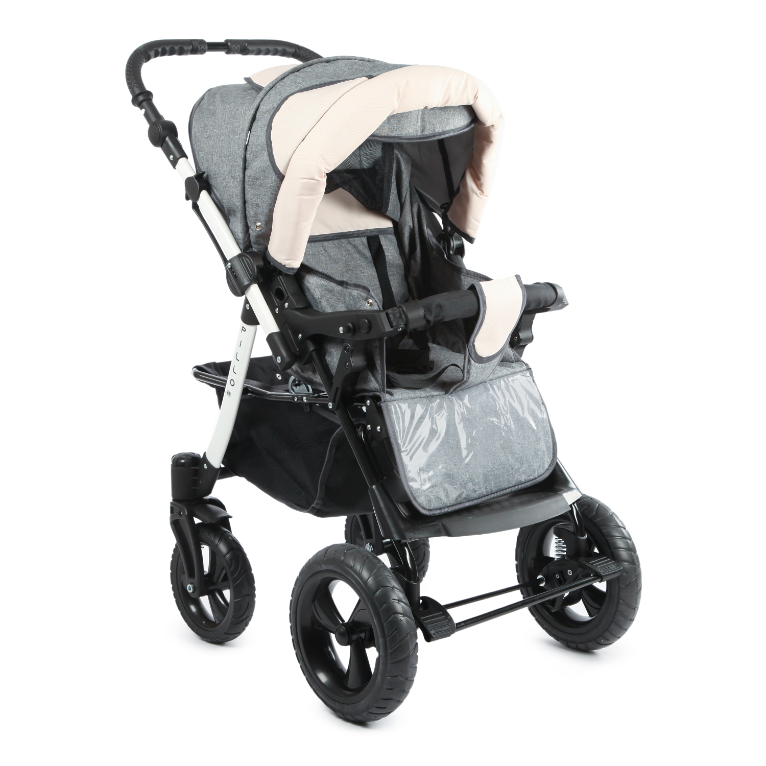 Коляска-трансформер Babyton Pillo OX Grey-Beige - фото 7