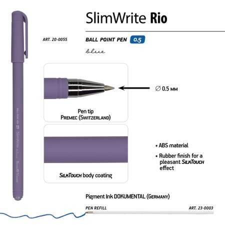 Набор из 24-х шариковых ручек Bruno Visconti SlimWrite Rio синие