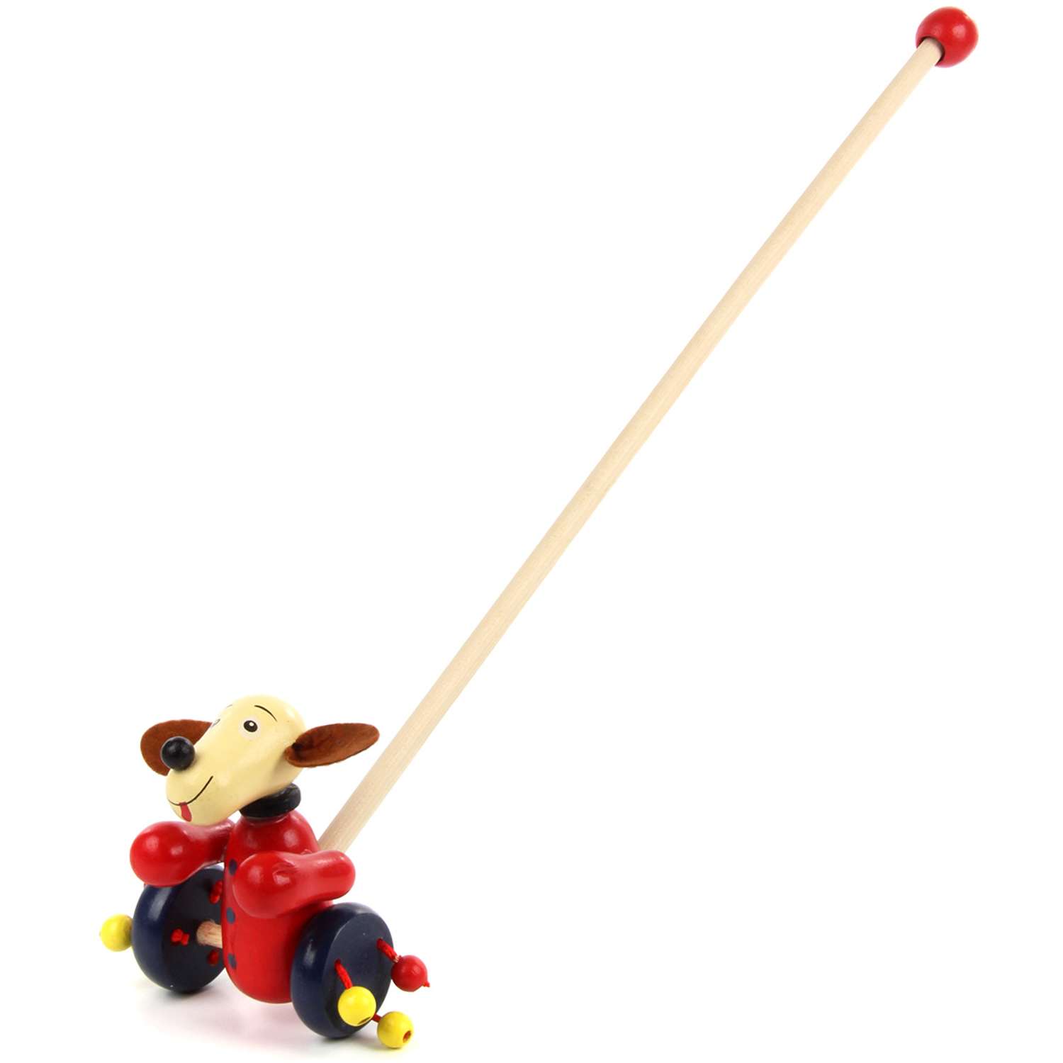 Игрушка-каталка Amico деревянная на палочке собачка - фото 1