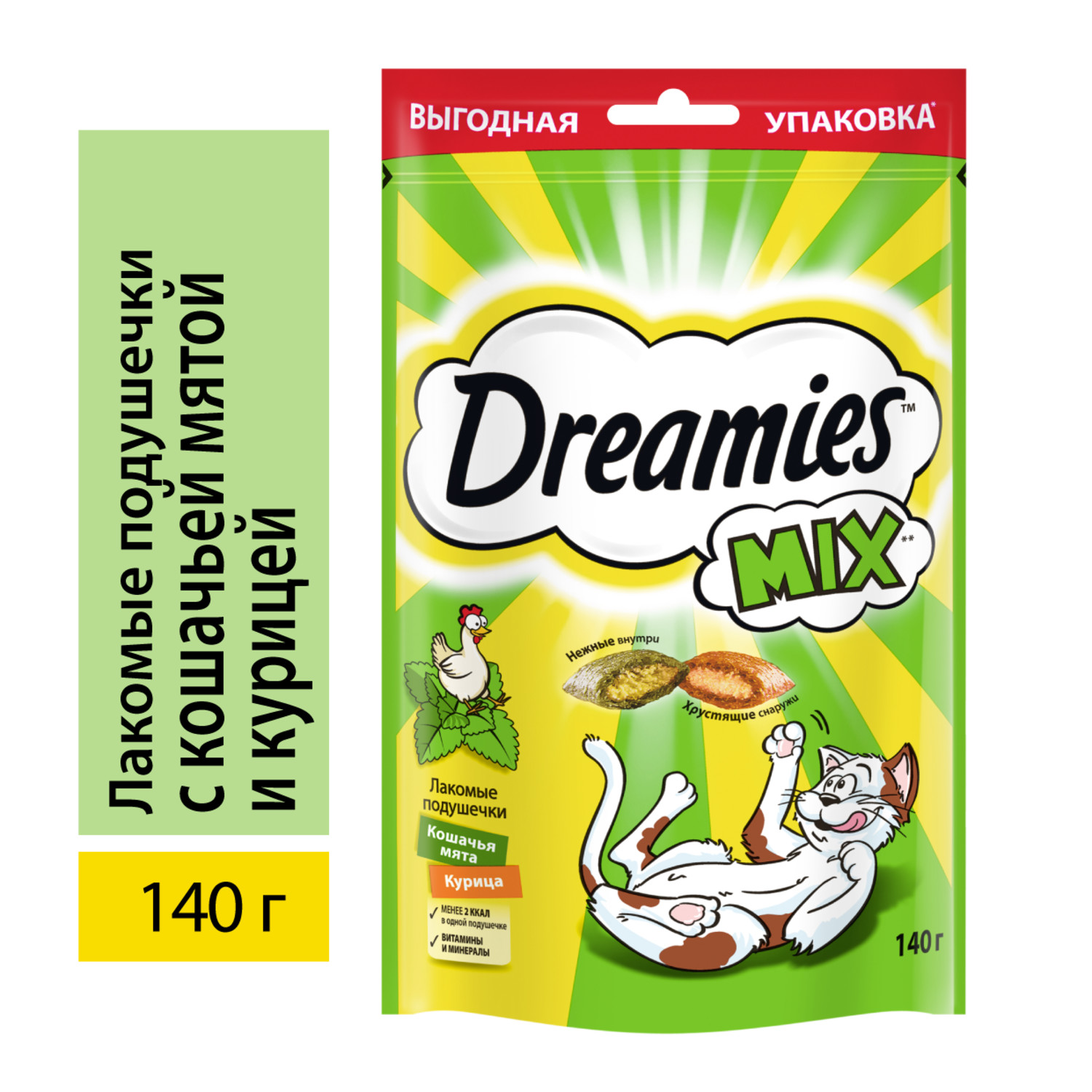 Лакомство для кошек Dreamies 140г Mix с мятой и курицей - фото 1