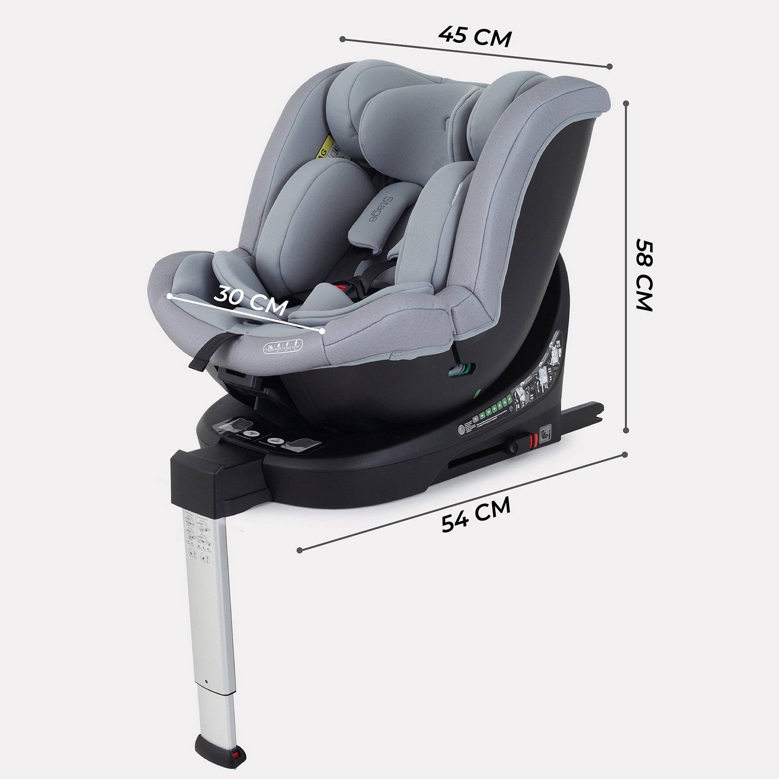 Автокресло MOWbaby Pro STAGE isofix Grey 40-150см - фото 2