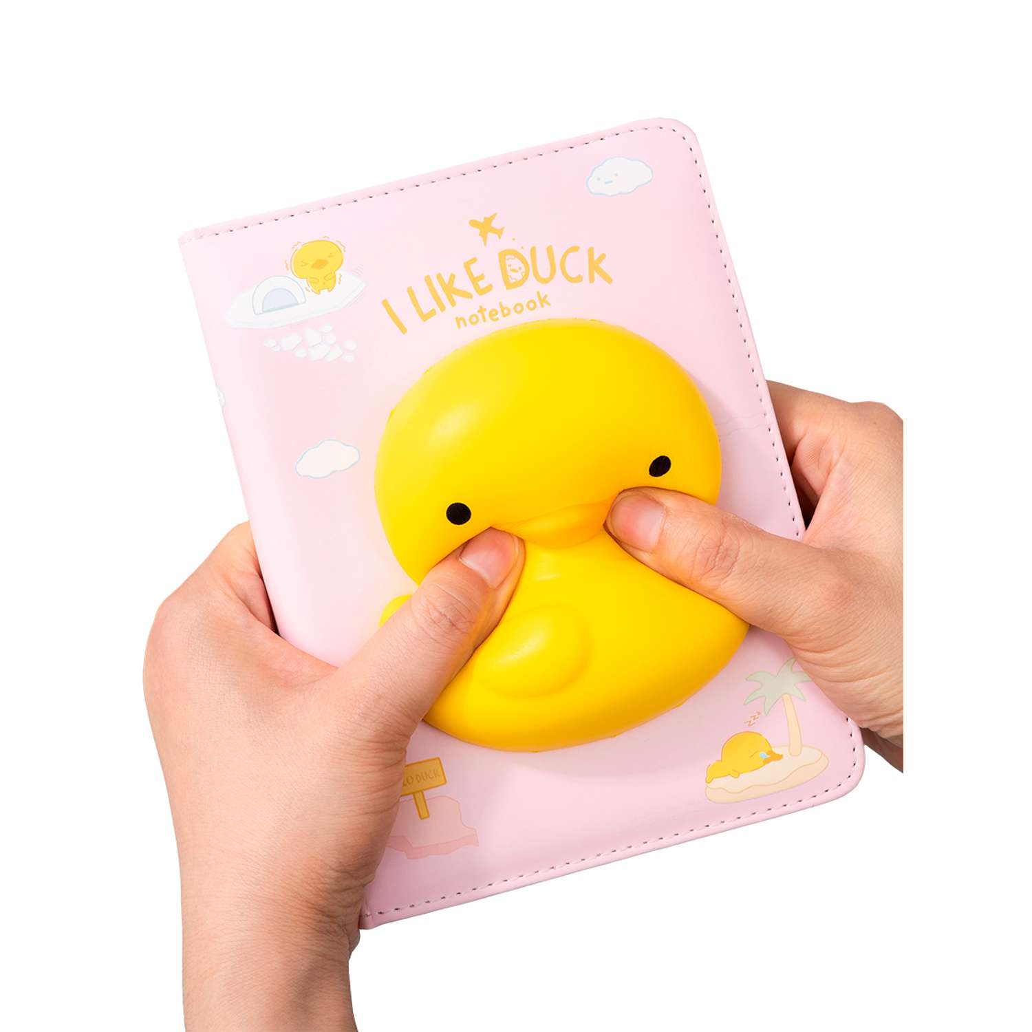 Блокнот со сквишем Михи-Михи уточка I Like Duck формат А5 розовый - фото 2