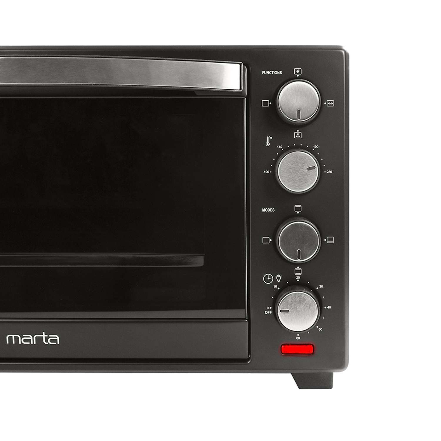 Мини-печь MARTA MT-4281 духовой шкаф 40 литров/конвекция/шашлычница/вертел/эмаль/черный жемчуг - фото 15