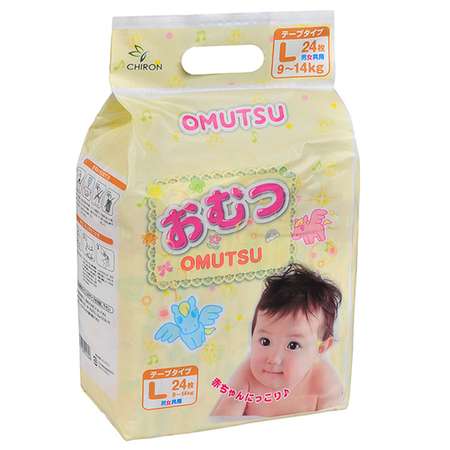 Подгузники детские OMUTSU L от 9 до 14 кг 24 шт