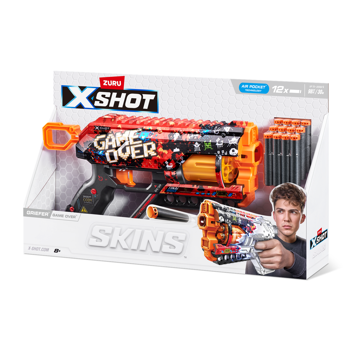 Бластер X-Shot Скинс Грифер Конец игры 36561D - фото 11