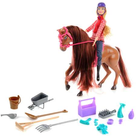 Кукла Veld Co Наездница с лошадкой и аксессуарами