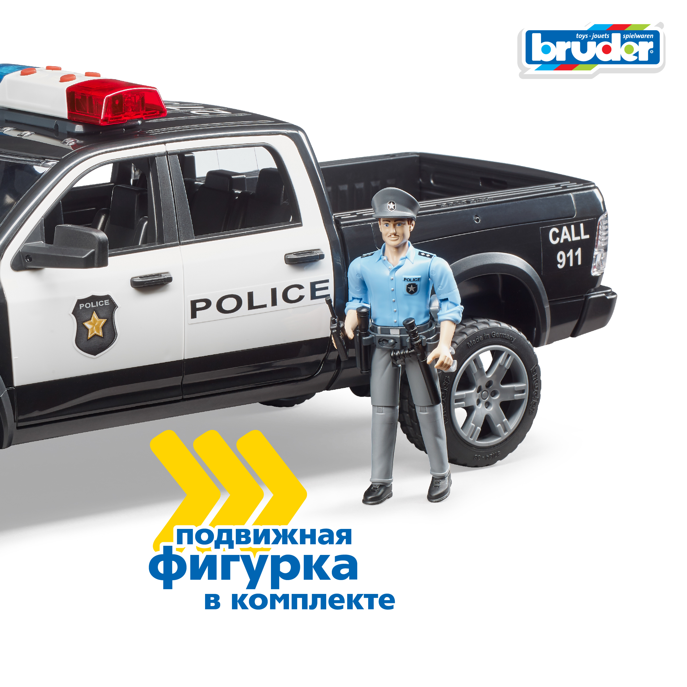 Внедорожник Bruder 1:16 фрикционный черный 02-505 - фото 7