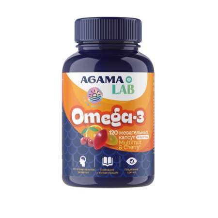 БАД Agama Lab Омега-3 со вкусом вишни и мультифрукт