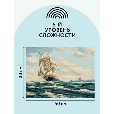 Картина по номерам на холсте ТРИ СОВЫ Море
