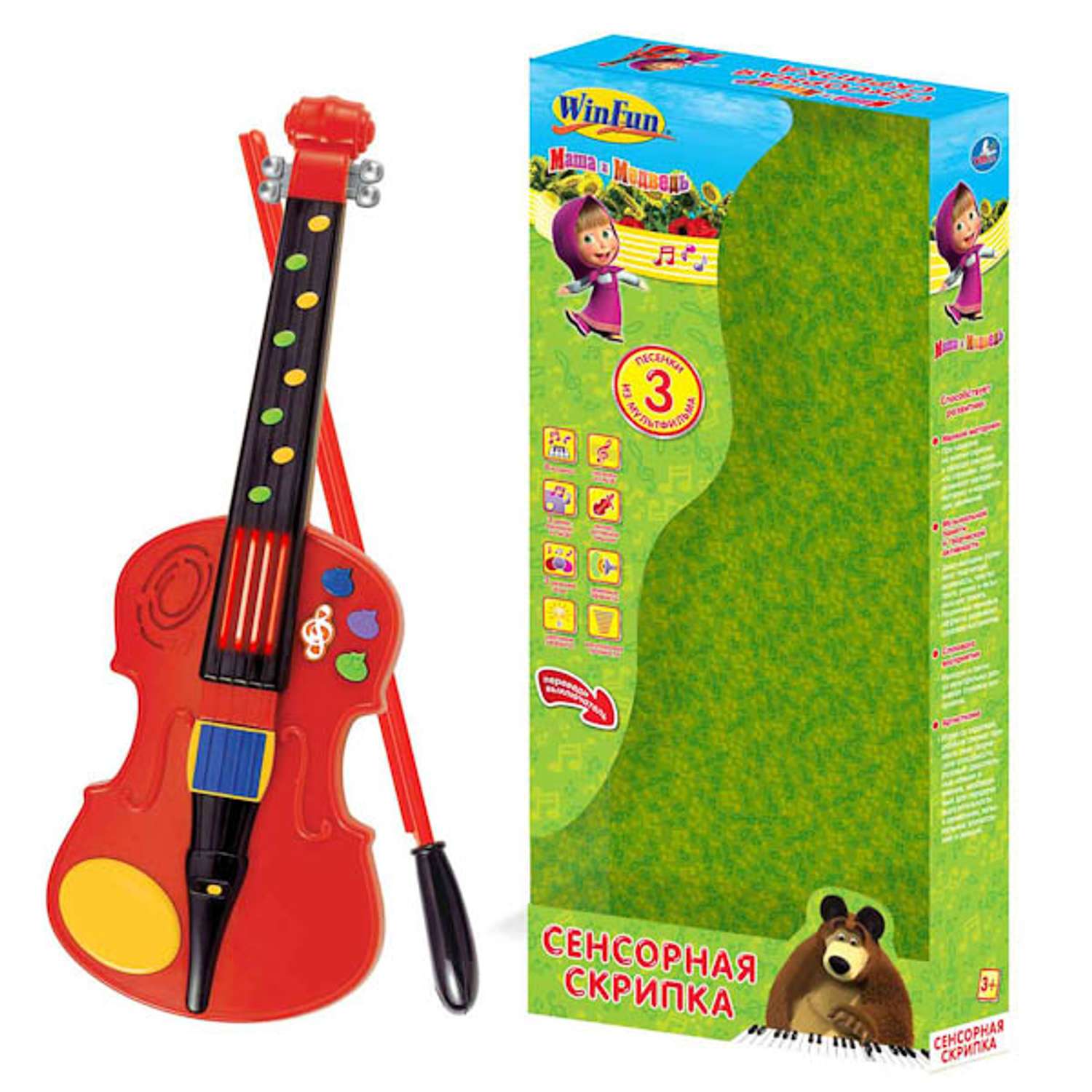Сенсорная скрипка Маша и Медведь Маша и медведь (+ 3 песни) - фото 2