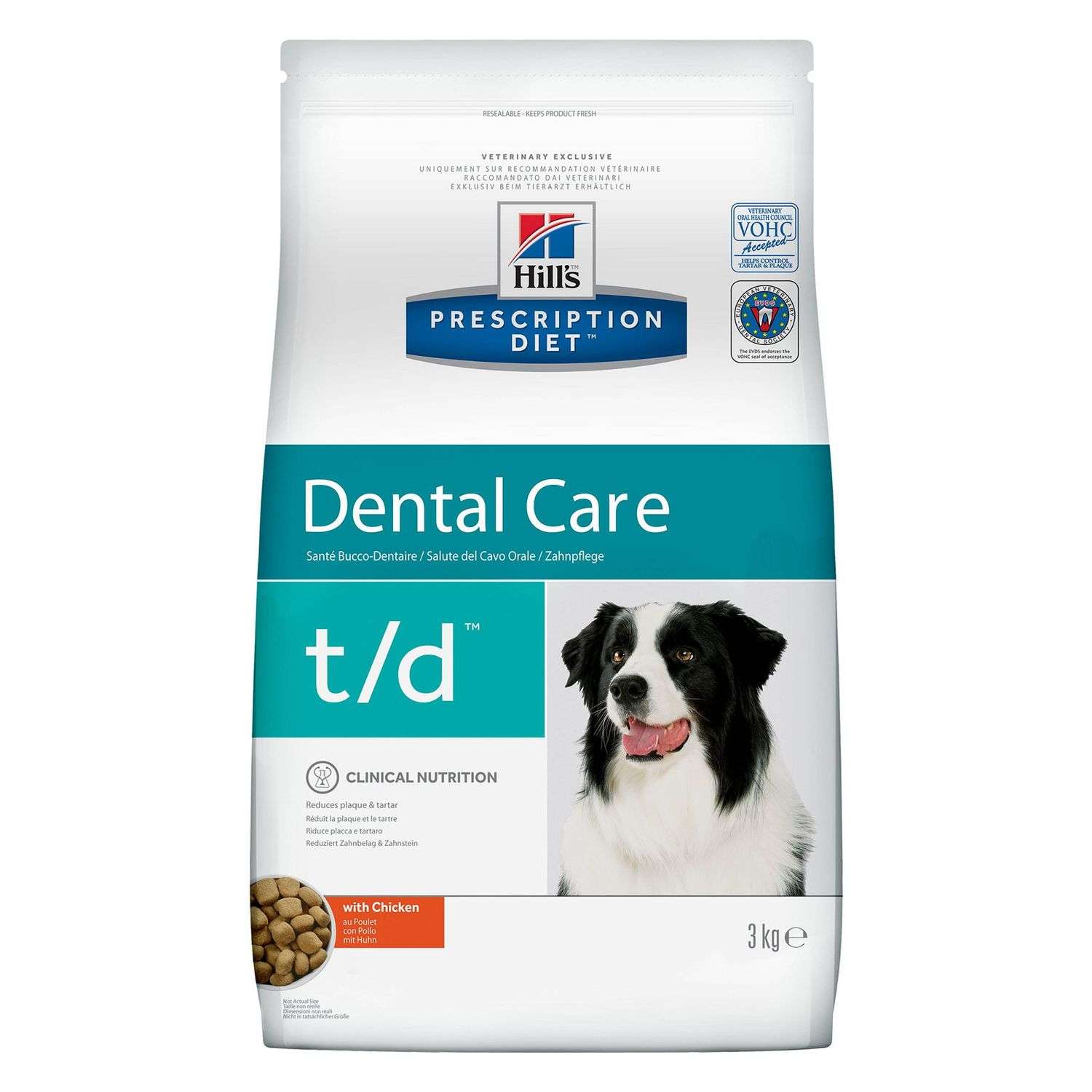 Корм для собак HILLS 3кг Prescription Diet t/d Dental Care для здоровья ротовой полости с курицей сухой - фото 1
