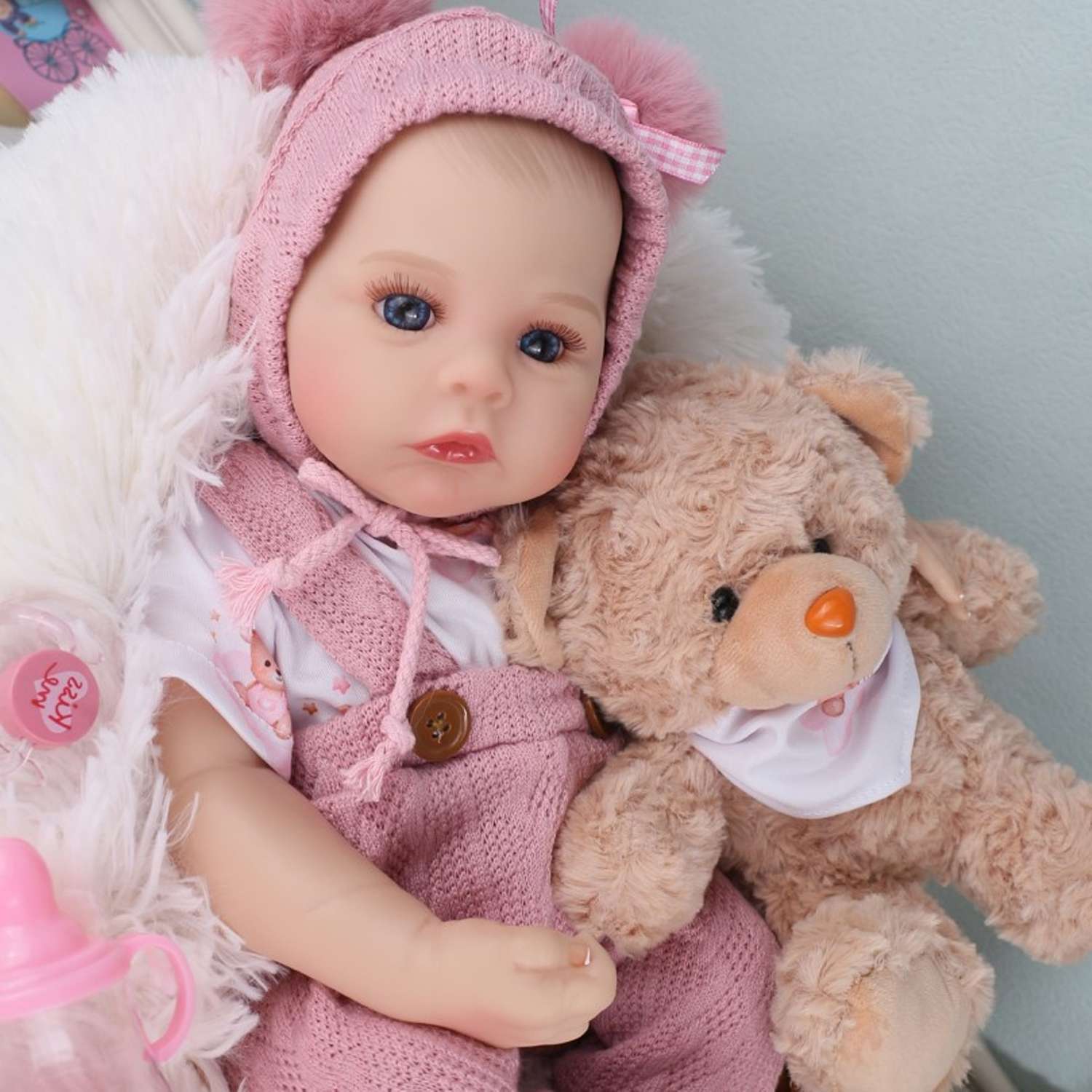 Кукла Реборн QA BABY Анна пупс с соской набор игрушки для девочки 45 см 42003 - фото 6
