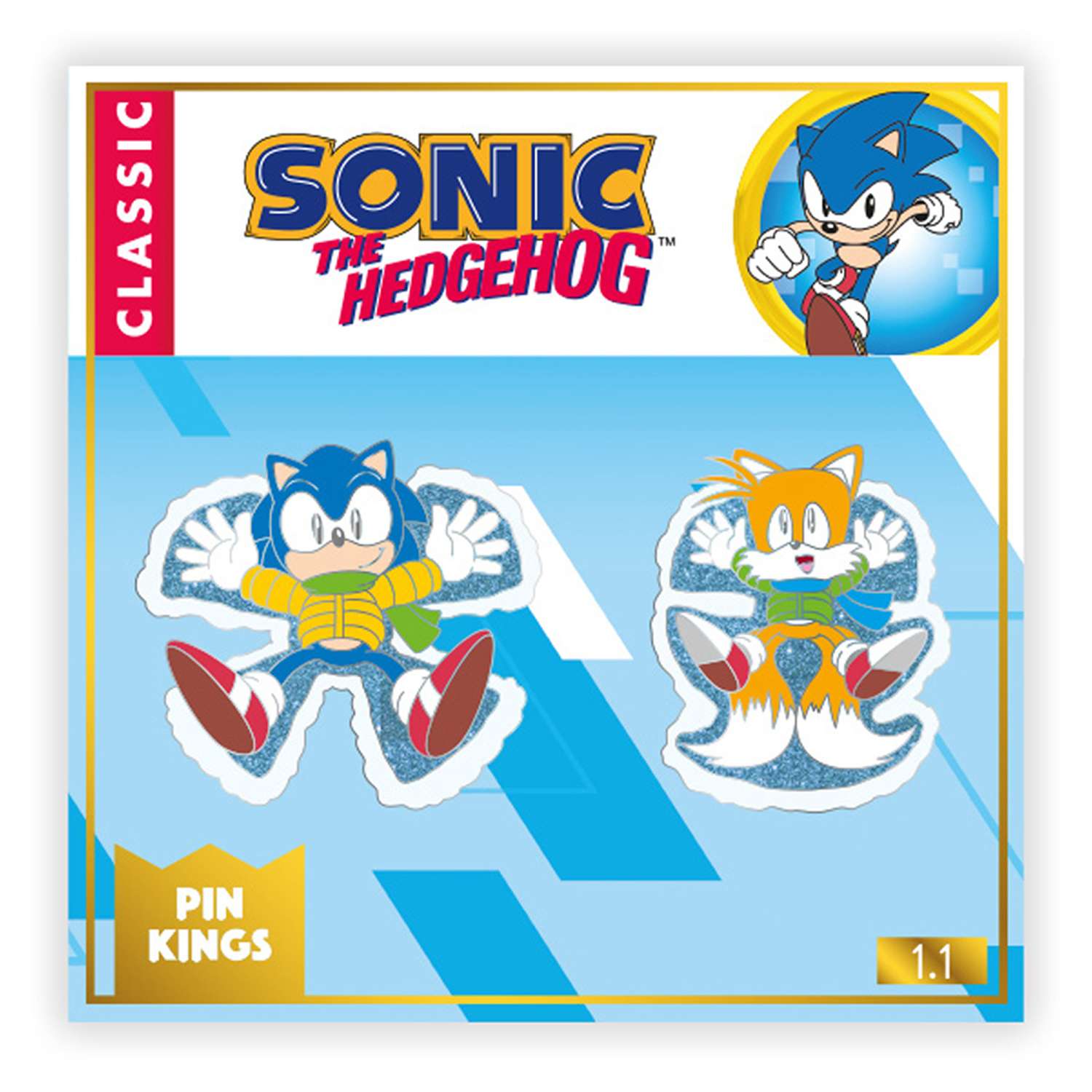 Набор значков Sonic The Hedgehog Снежный ангел 2 шт – Соник и Тейлз - фото 1
