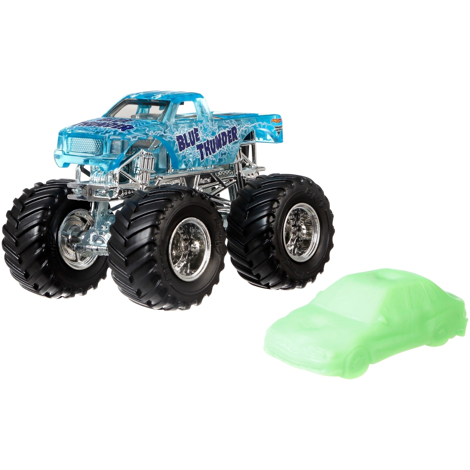 Машина Hot Wheels Monster Jam 1:64 Синий гром FLW85 купить по цене 88 ₽ в  интернет-магазине Детский мир