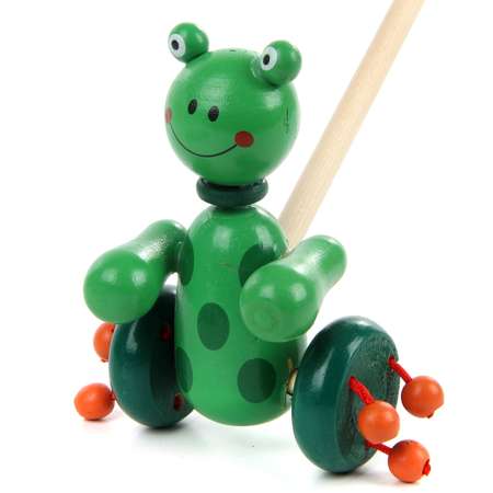 Игрушка-каталка Amico деревянная на палочке мышонок