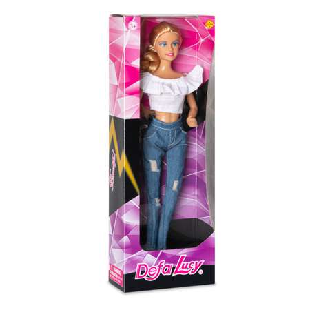 Кукла Defa Lucy Девушка в джинсах 28 см белый