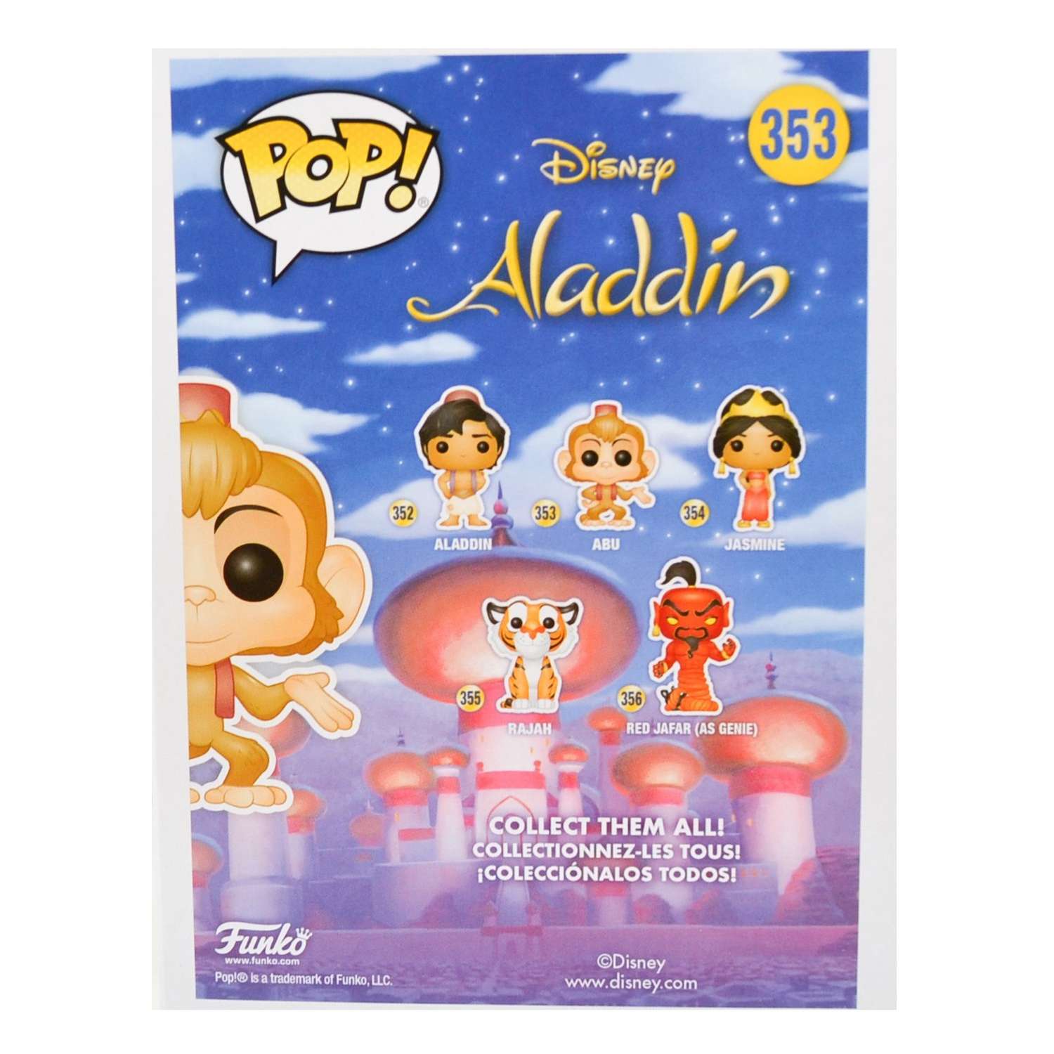 Фигурка Funko Pop vinyl Disney Aladdin Abu Fun1506 - фото 6