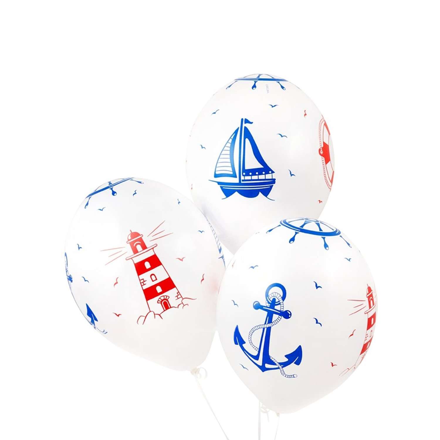Воздушные шары латексные BELBAL для праздника с рисунком Морская тематика 35 см 15 шт - фото 3