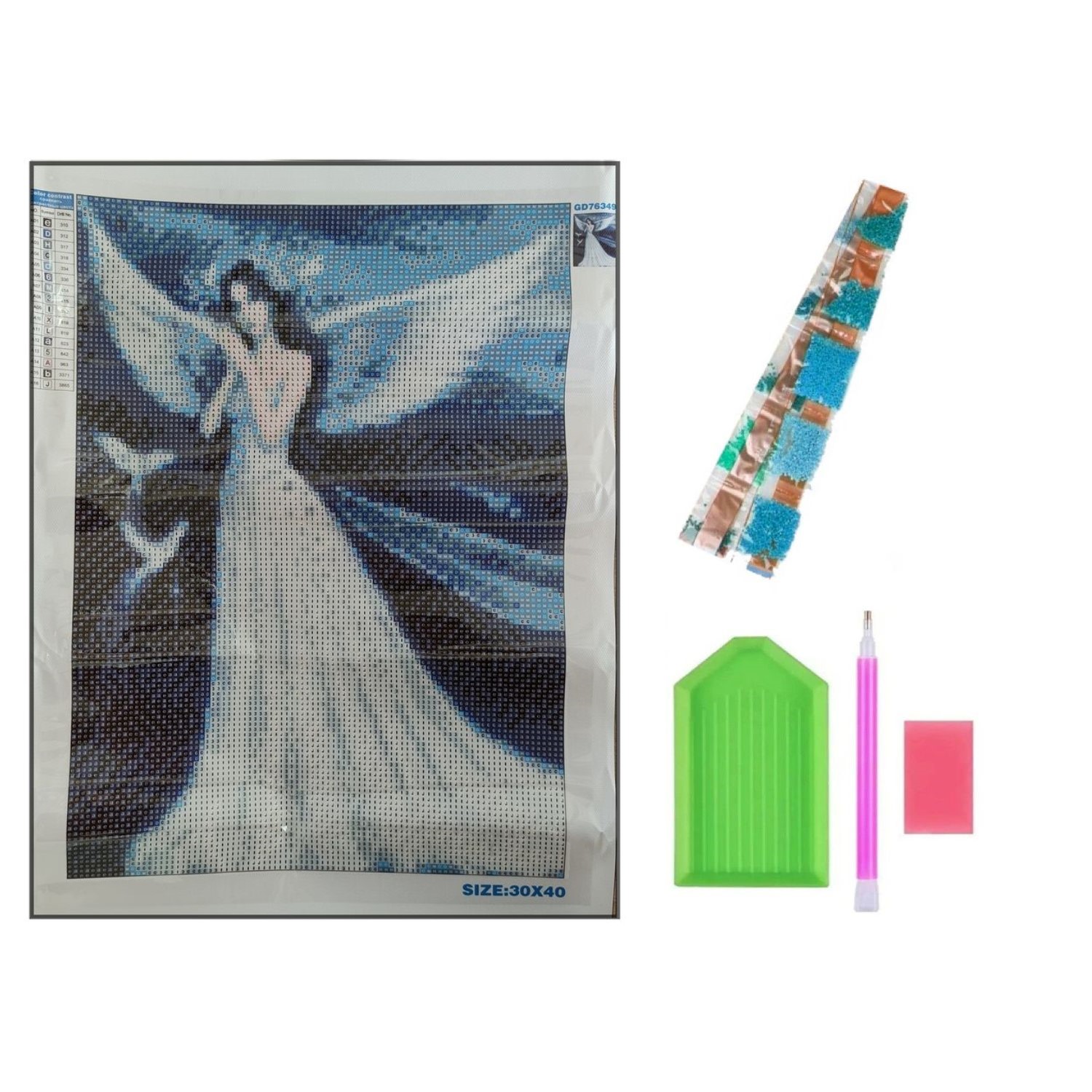 Алмазная мозаика Seichi Девушка - ангел 30х40 см - фото 4